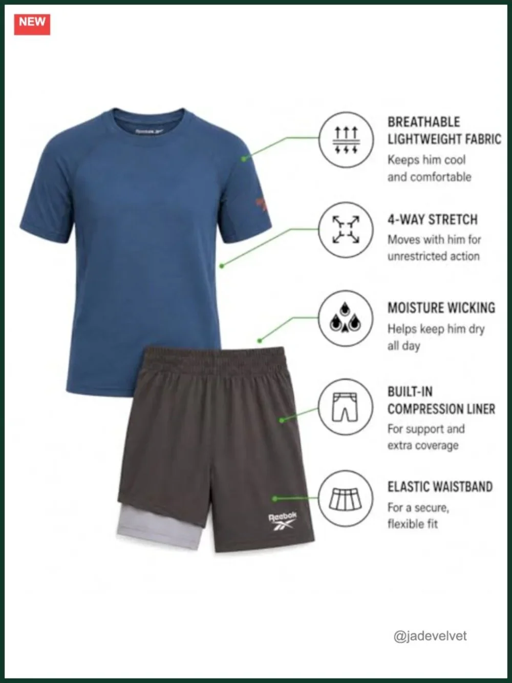 Boys 2-Piece Athletic Shorts Set with Graphic Tee & Compression Lining